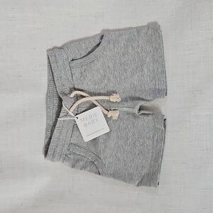 NWT Mebie Baby Heather Gray Baby Shorts with Drawstring 6-12M
